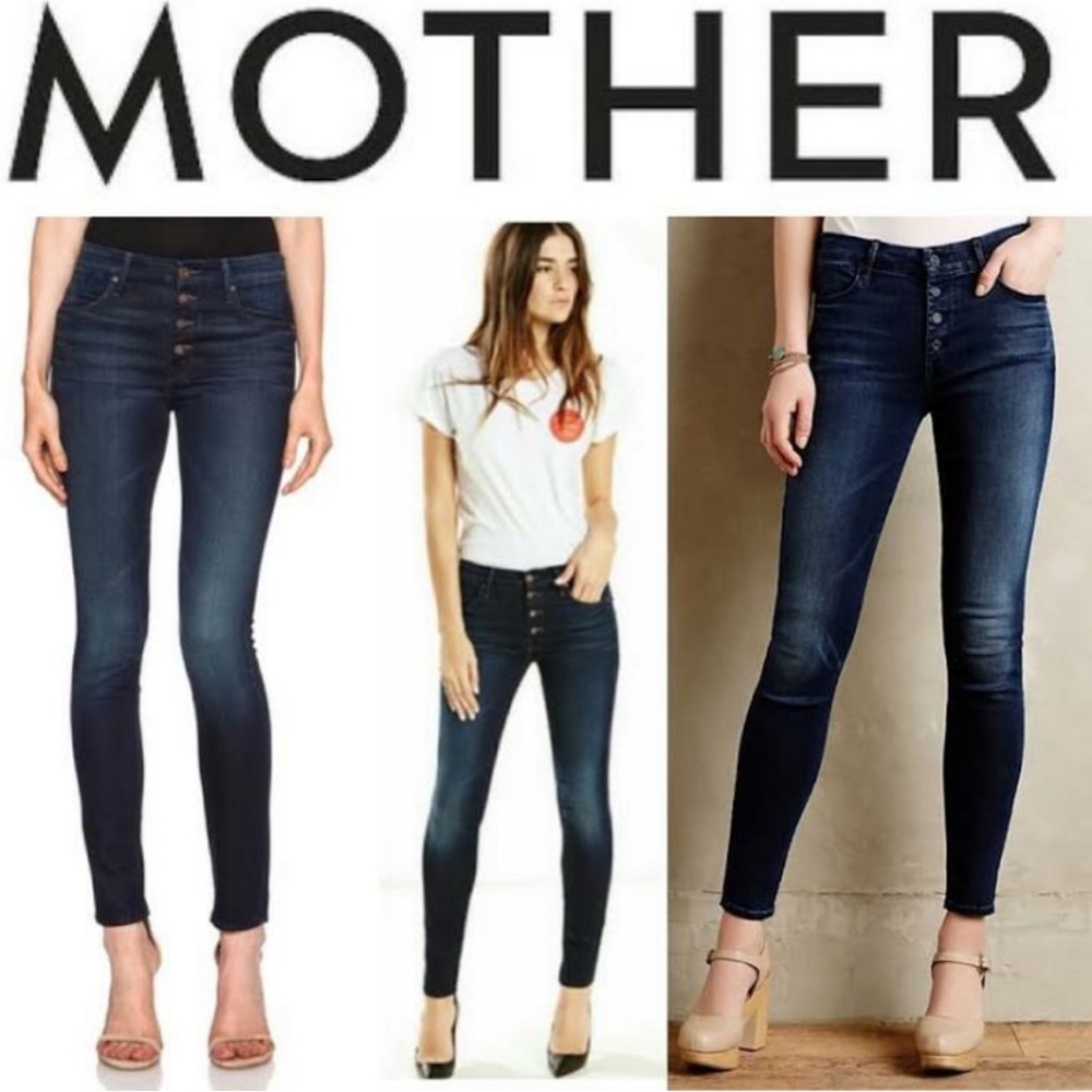 MOTHER Women's Dark Blue Jeans